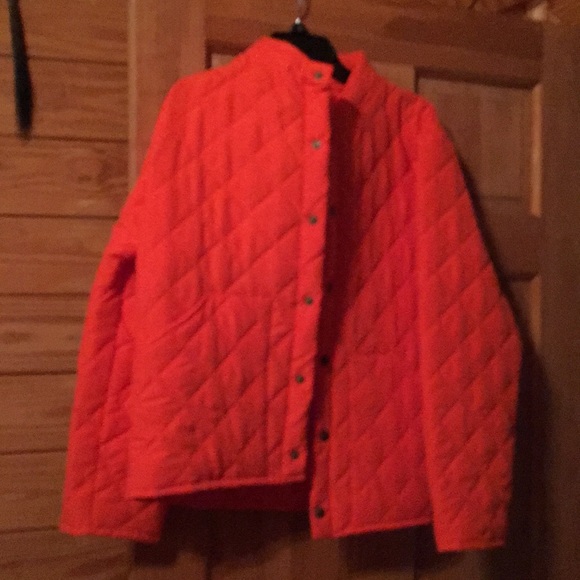 Stafford Jackets & Coats Orange Quilted Jacket Poshmark